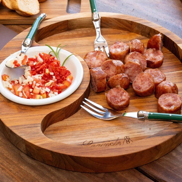 Petisqueira Auckland Redonda Madeira Teca — Laguiole La Maison