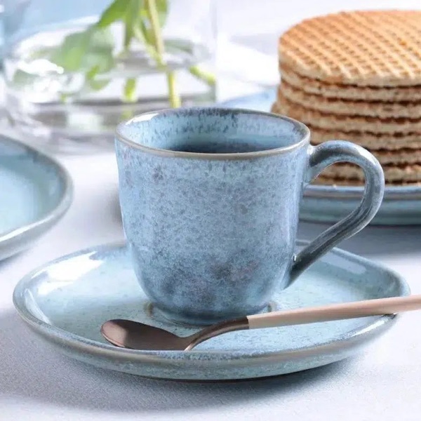 Jogo 6 Xícaras de Café com Pires Stoneware Bio Breeze 120ml — Porto Brasil